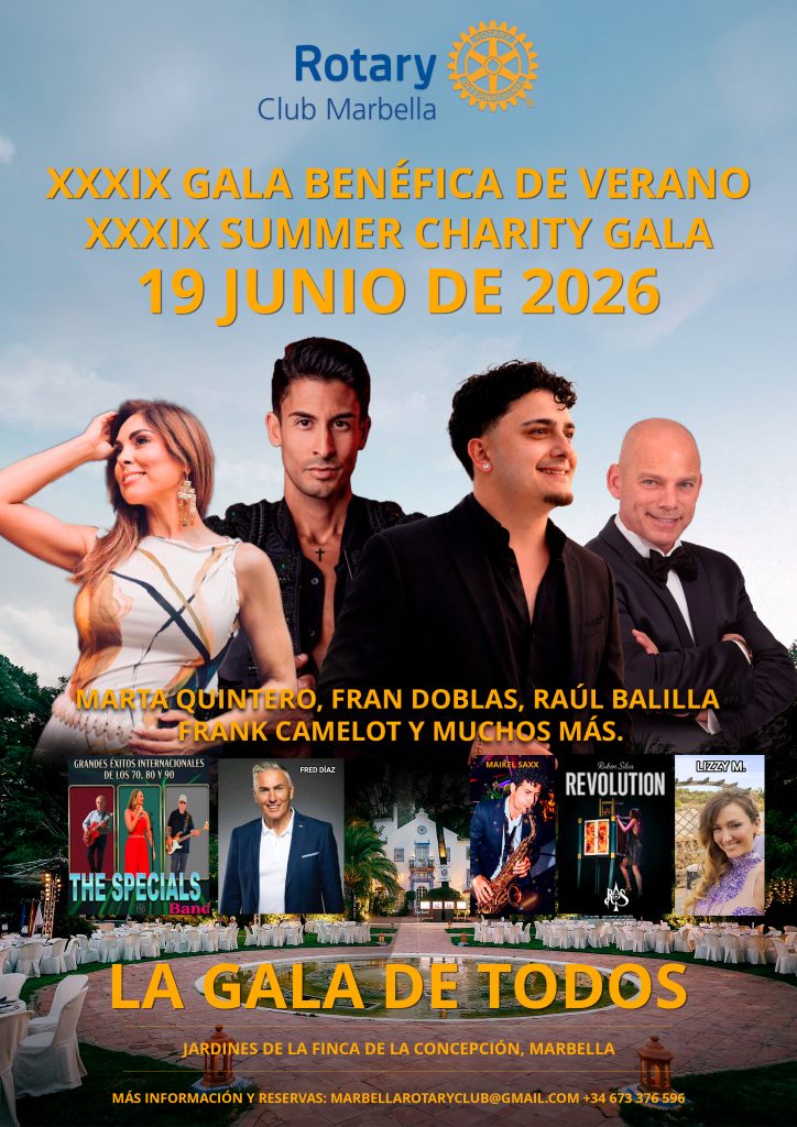 Gala Benéfica de Verano, que se celebrará el próximo 19 de junio a las 20:30 horas en la emblemática Finca La Concepción.